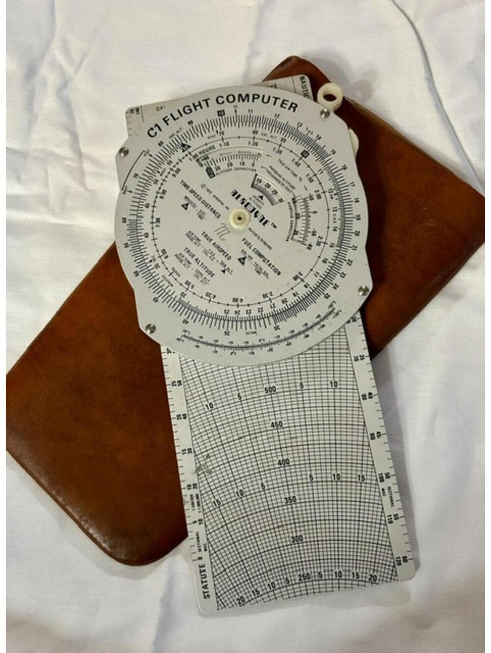 Ritchie C1 Flight Computer with Brown Leather Case